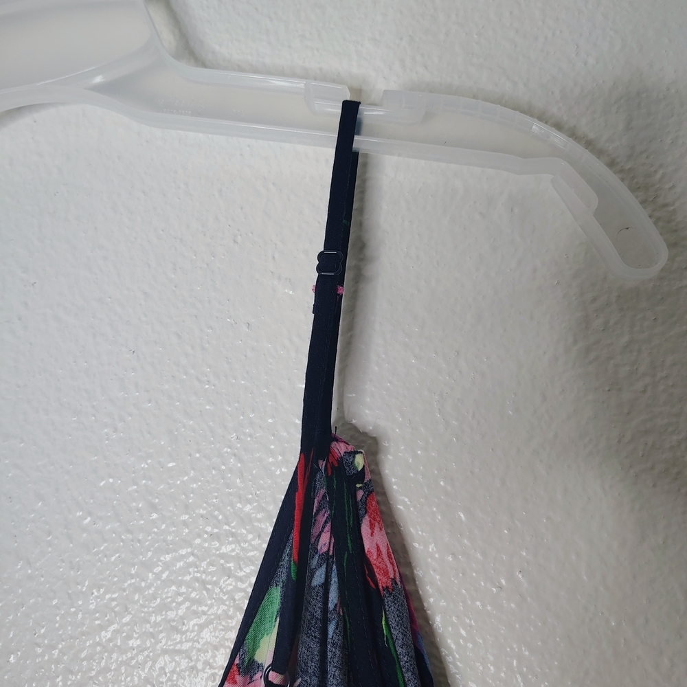 Express Floral Maxi Dress Small Blue Pink Ruffle High Low Wrap Faux Summer Boho - Picture 11 of 16